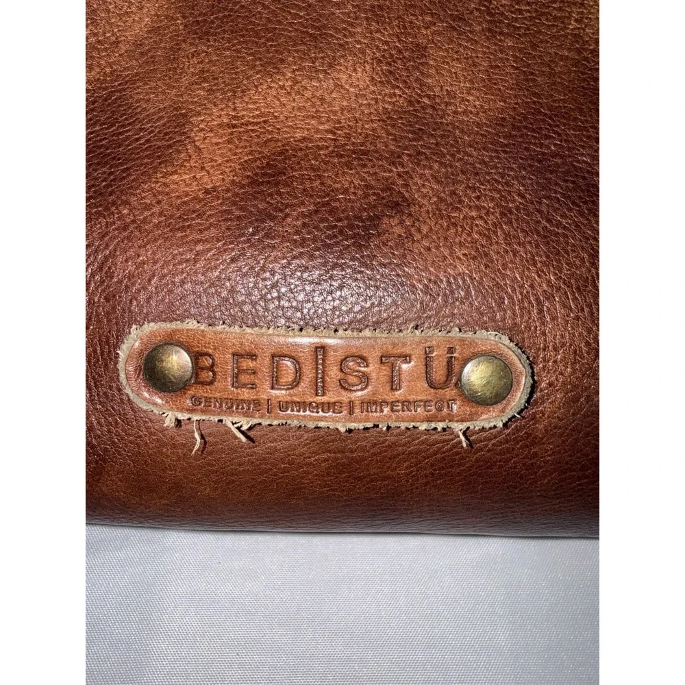 Bed Stu Leather Barra Tote Shoulder Bag Purse Handbag Brown Distressed EUC